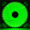 Akyga AW-12E-BG 120 mm korpusa ventilators, 33 zaļas LED, Molex, melns