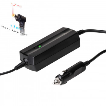 Akyga AK-ND-35 auto klēpjdatora lādētājs 19 V / 4,74 A, 90 W, 4,8 x 1,7 mm, saderīgs ar HP
