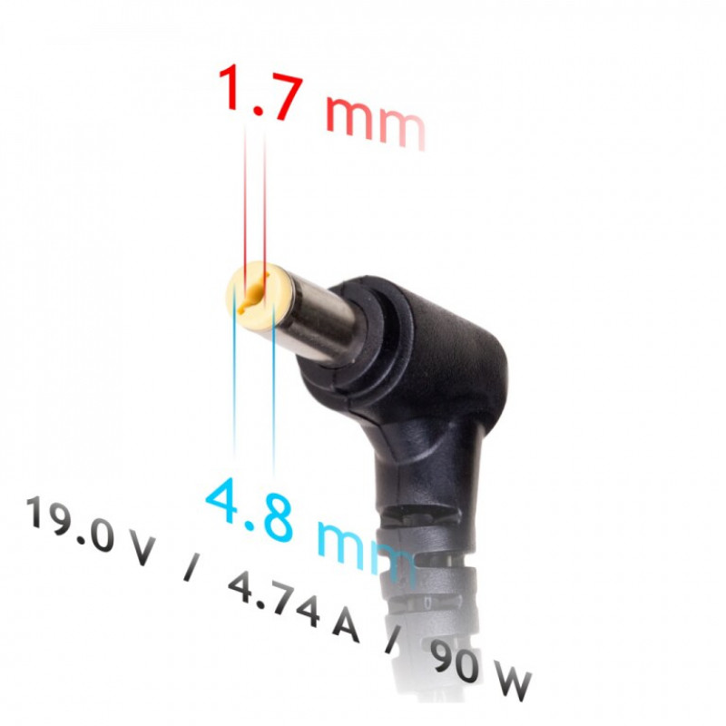 Akyga AK-ND-35 auto klēpjdatora lādētājs 19 V / 4,74 A, 90 W, 4,8 x 1,7 mm, saderīgs ar HP
