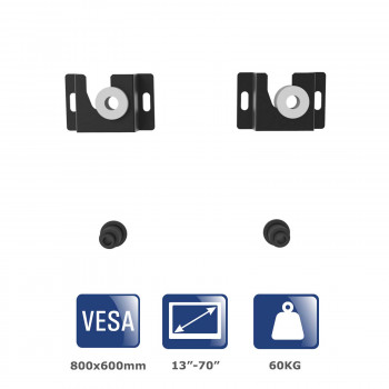 Akyga AK-MB-12 universāls īpaši plāns televizora sienas stiprinājums, 13-70", līdz 60 kg, melns