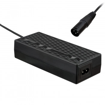 Akyga AK-EV-03 elektrovelosipēdu un skrejriteņu lādētājs 36 V akumulatoriem, 42 V / 2 A, 84 W, XLR 3 kontaktu spraudnis, 1 m