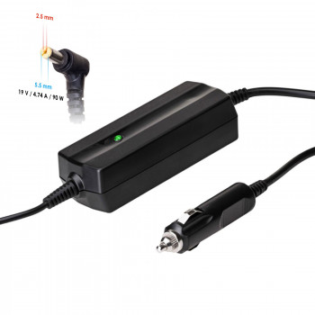 Akyga AK-ND-36 auto klēpjdatora lādētājs 19 V / 4,74 A, 90 W, 5,5 x 2,5 mm, saderīgs ar ASUS / Toshiba