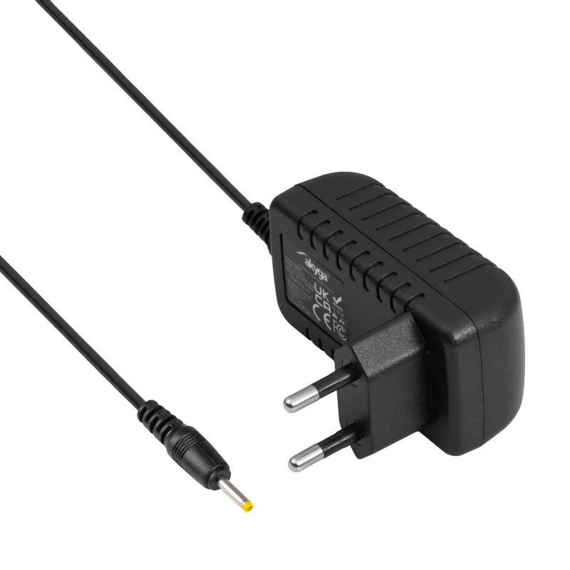 Akyga AK-TB-21 universālais barošanas adapteris 5 V / 2 A 10 W, DC 2,5 x 0,7 mm, 1,5 m, melns