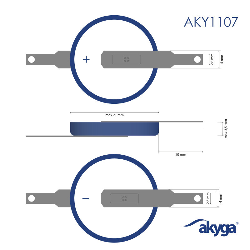 Akyga AKY1107 CR2032 ST2N litija baterija 3 V 210 mAh ar 2 kontaktiem (THT)