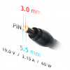 Akyga AK-ND-38 auto klēpjdatora lādētājs 19 V / 3,16 A, 60 W, 5,5 x 3,0 mm + tapa, saderīgs ar Samsung