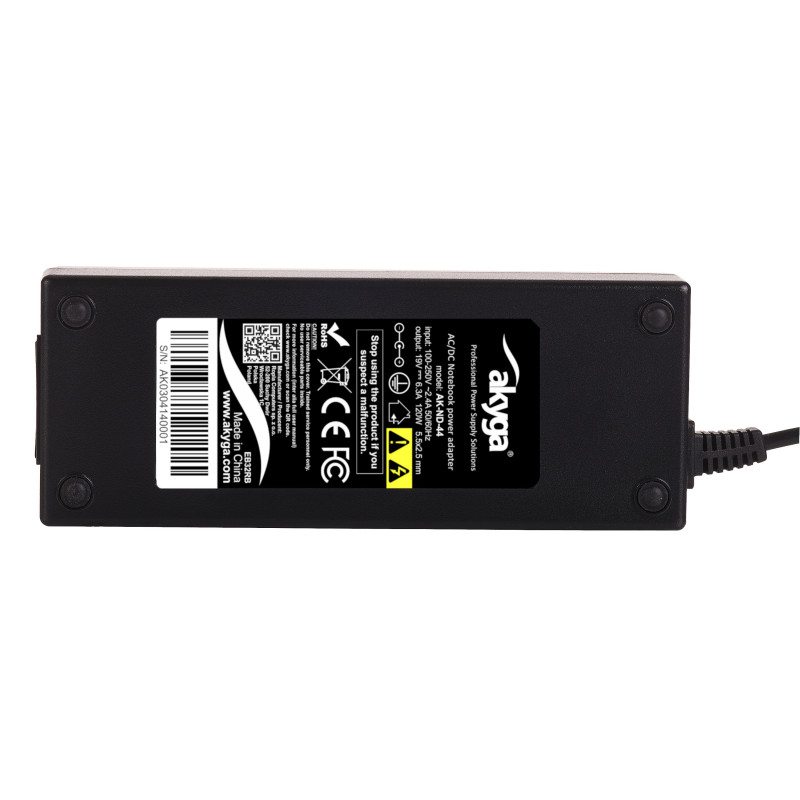 Akyga AK-ND-44 klēpjdatora lādētājs 19 V / 6,3 A, 120 W, 5,5 x 2,5 mm, 1,2 m