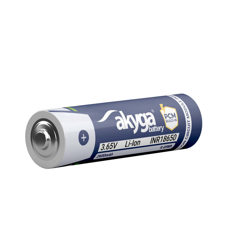 Akyga AKY2454 INR18650-26M litija jonu 18650 akumulators 2600 mAh ar PCM aizsardzību