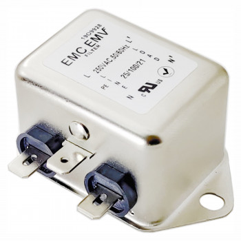 Akyga EN2020-6-F vienfāzes EMI filtrs, 6 A, 120-250 V AC, 50/60 Hz, 6,3 mm spailes