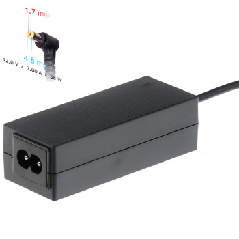 Akyga AK-ND-49 klēpjdatora lādētājs 12 V / 3,0 A, 36 W, 4,8 x 1,7 mm, 1,2 m, saderīgs ar ASUS