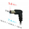 Akyga AK-ND-46 klēpjdatora lādētājs 18,5 V / 6,5 A, 120 W, 7,4 x 5,0 mm + tapa, 1,2 m, saderīgs ar HP