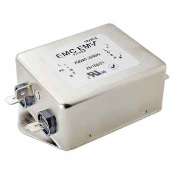 Akyga EN2080-6-F vienfāzes EMI filtrs 6 A, 120–250 V AC, 50/60 Hz, 6,3 mm savienotāji