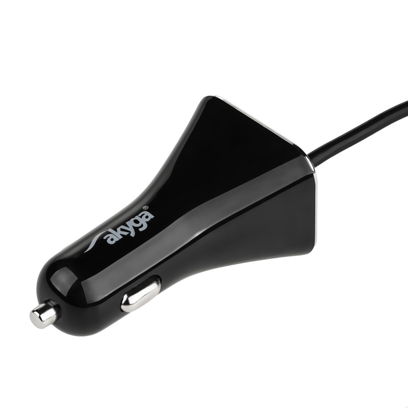 Automašīnas lādētājs 12/24V Akyga AK-CH-10 45W 4x USB-A 5V / 9A modulārs melns