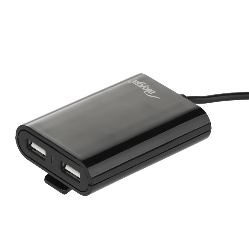 Automašīnas lādētājs 12/24V Akyga AK-CH-10 45W 4x USB-A 5V / 9A modulārs melns