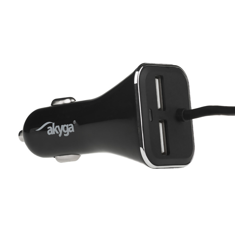 Automašīnas lādētājs 12/24V Akyga AK-CH-10 45W 4x USB-A 5V / 9A modulārs melns
