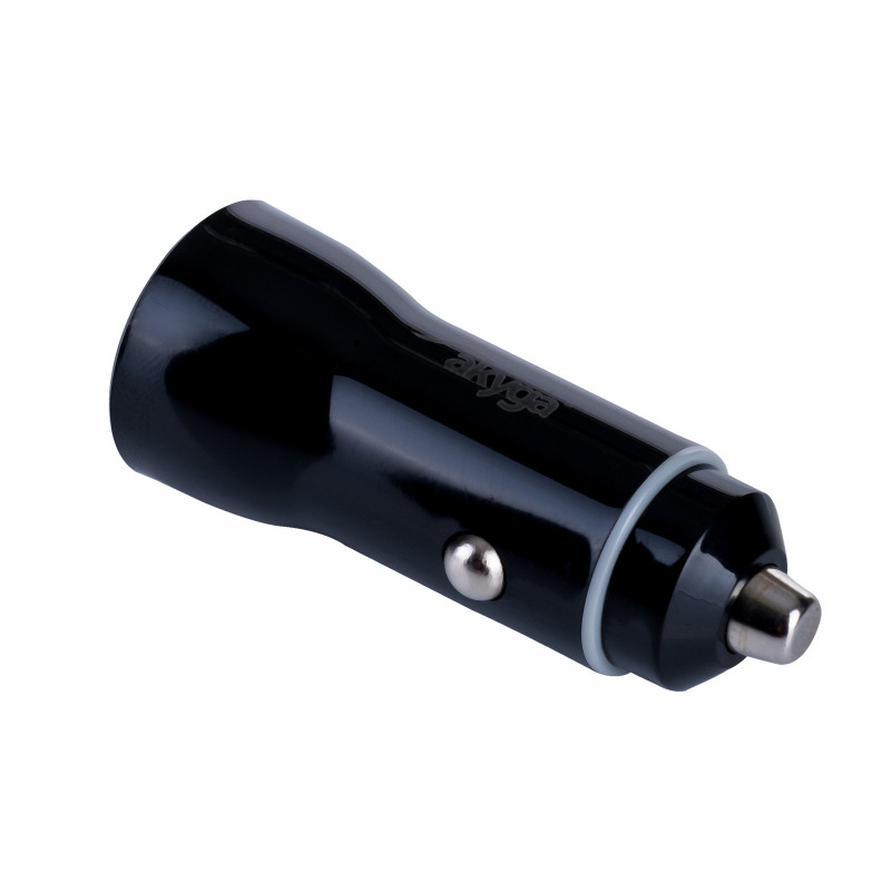 Automašīnas lādētājs 12/24V Akyga AK-CH-16 36W USB-A + USB-C PD Quick Charge 3.0 5-12V / 1.5-3A melns