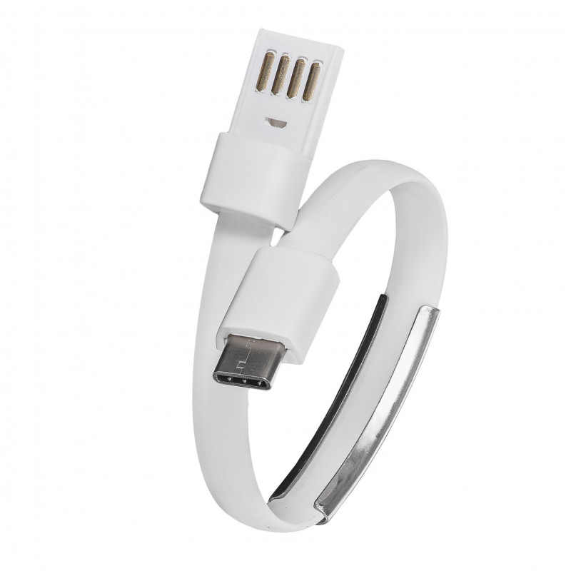 Akyga AK-AD-47 USB kabelis aproces formā, USB-C (m) / USB-A, USB 2.0, 23 cm, balts