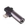 Akyga AK-AD-63 adapteris Lightning (m) uz Lightning (f) + 3,5 mm ligzda (f), melns