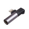 Akyga AK-AD-63 adapteris Lightning (m) uz Lightning (f) + 3,5 mm ligzda (f), melns