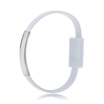 Akyga AK-AD-34 USB kabelis aproces formā, micro USB-B (m) / USB-A, USB 2.0, 23 cm, balts