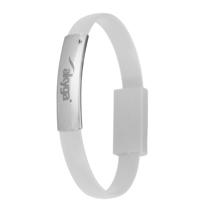 Akyga AK-AD-34 USB kabelis aproces formā, micro USB-B (m) / USB-A, USB 2.0, 23 cm, balts