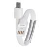 Akyga AK-AD-34 USB kabelis aproces formā, micro USB-B (m) / USB-A, USB 2.0, 23 cm, balts