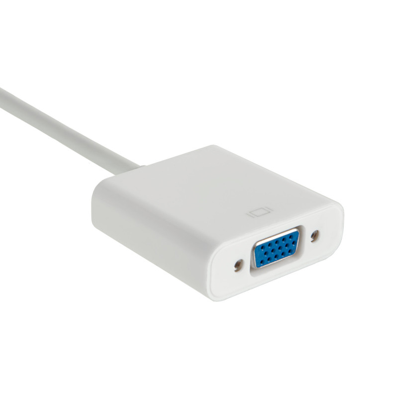 Akyga AK-AD-39 Mini DisplayPort (M) uz VGA (F) adaptera kabelis, 15 cm, balts