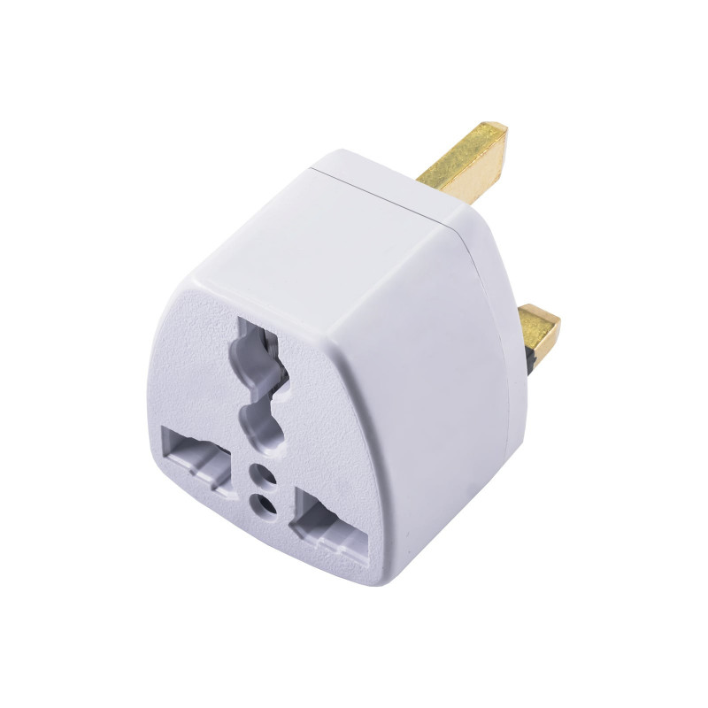 Akyga AK-AD-59 ceļojumu kontaktdakšas adapteris US / AU / EU – UK, 250 V, 10 A, balts