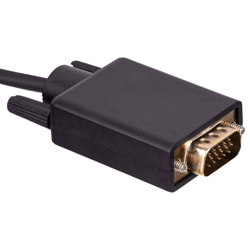 Akyga AK-AV-17 USB-C (M) uz VGA (M) kabelis, Full HD, 1,5 m, melns