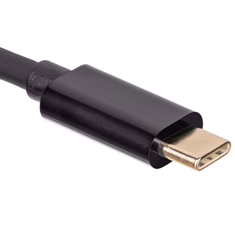 Akyga AK-AV-17 USB-C (M) uz VGA (M) kabelis, Full HD, 1,5 m, melns