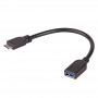 Akyga AK-AD-30 OTG adapteris ar kabeli USB-A 3.0 (ligzda) – Micro-USB 3.0 (spraudnis), 15 cm, melns