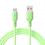 Akyga AK-USB-64 USB kabelis USB-A (m) / USB-C (m), USB 2.0, 18W, 1 m, zaļš, silikona