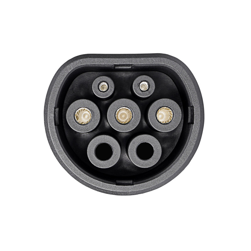Akyga AK-SC-E04 Type 2 (IEC 62196-2) elektromobiļa uzlādes savienotājs, ligzdas tipa, 1 fāze, 32 A, zils