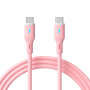 Akyga AK-USB-66 USB kabelis USB-C (m) / USB-C (m), USB 2.0, 60W, 1 m, rozā, silikona