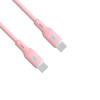 Akyga AK-USB-66 USB kabelis USB-C (m) / USB-C (m), USB 2.0, 60W, 1 m, rozā, silikona