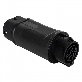 Akyga AK-SC-E09 elektromobiļa uzlādes adapteris Type 1 (J1772) ligzda – Type 2 (IEC 62196-2) spraudnis, 1 fāze, 32 A, melns