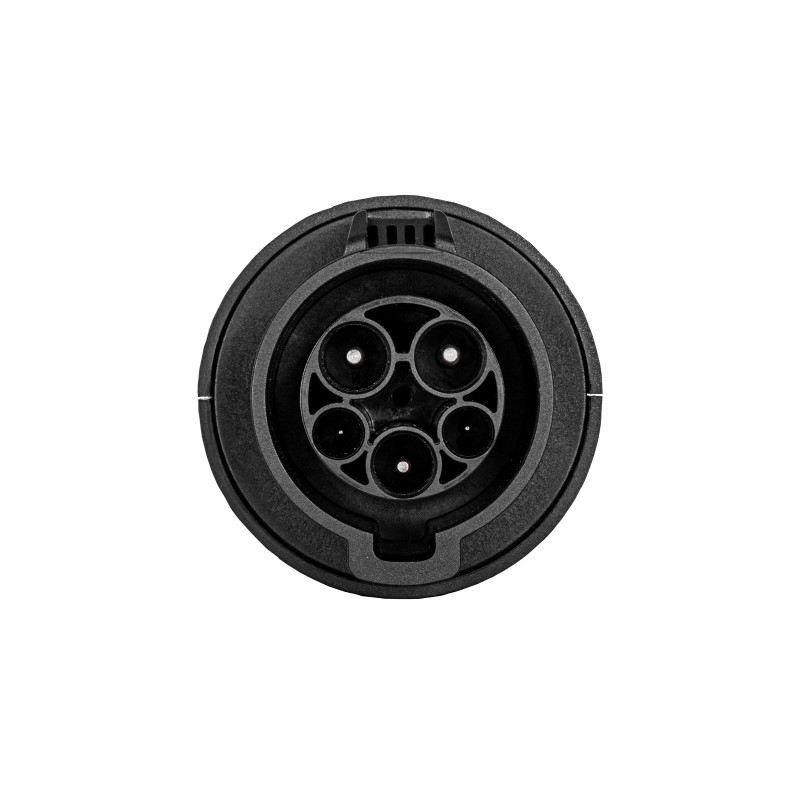 Akyga AK-SC-E09 elektromobiļa uzlādes adapteris Type 1 (J1772) ligzda – Type 2 (IEC 62196-2) spraudnis, 1 fāze, 32 A, melns