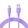 Akyga AK-USB-65 USB kabelis USB-A (m) / USB-C (m), USB 2.0, 18W, 1 m, violets, silikona