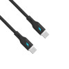 Akyga AK-USB-67 USB kabelis USB-C (m) / USB-C (m), USB 2.0, 60W, 1 m, melns, silikona