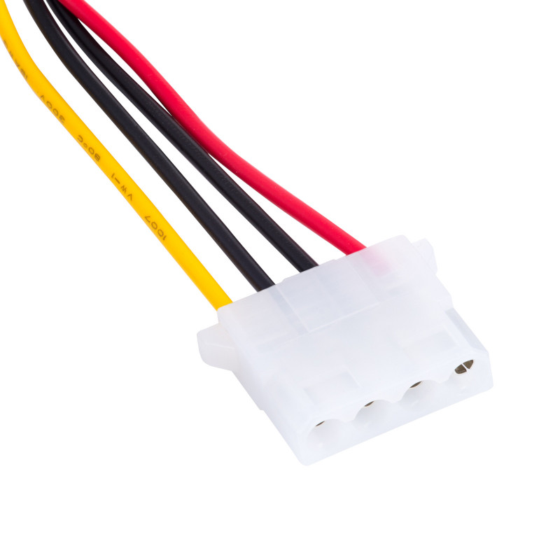 Akyga AK-CA-11 SATA barošanas (M) uz Molex (F) adaptera kabelis, 15 cm
