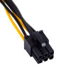 Akyga AK-CA-30 SATA barošanas (M) uz PCIe 6 kontaktu (F) adaptera kabelis, 15 cm