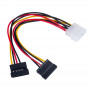 Akyga AK-CA-16 Molex (M) uz 2x SATA barošanas (F) sadalītāja kabelis, 15 cm