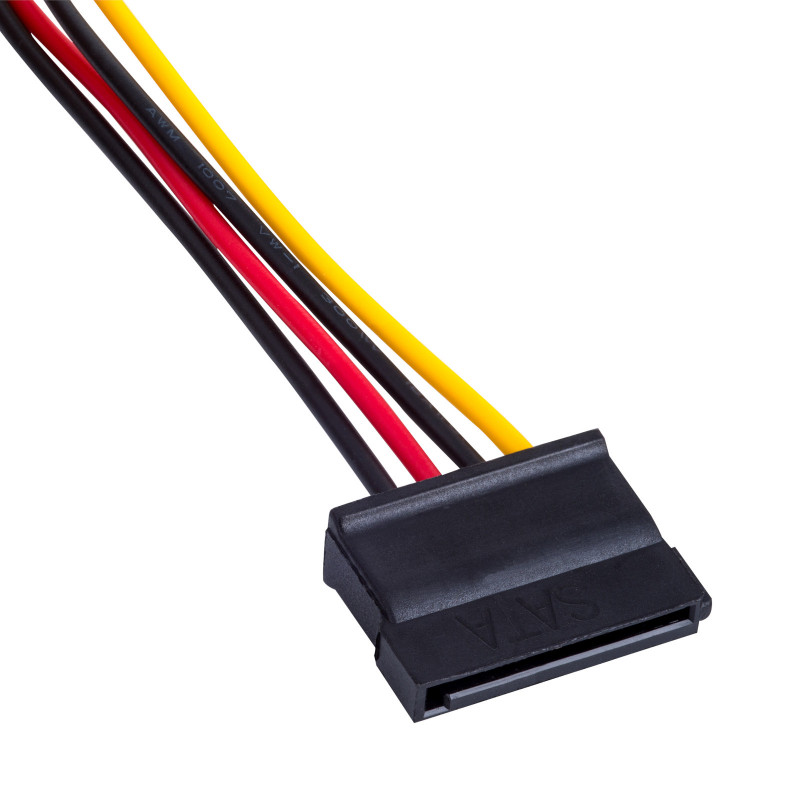 Akyga AK-CA-16 Molex (M) uz 2x SATA barošanas (F) sadalītāja kabelis, 15 cm