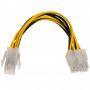 Akyga AK-CA-10 ATX P4 4-pin (M) uz EPS 8-pin (F) barošanas adaptera kabelis, 15 cm