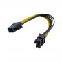 Akyga AK-CA-07 PCIe 6-pin (M) uz PCIe 8-pin (6+2) (F) barošanas adaptera kabelis, 20 cm