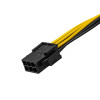 Akyga AK-CA-07 PCIe 6-pin (M) uz PCIe 8-pin (6+2) (F) barošanas adaptera kabelis, 20 cm