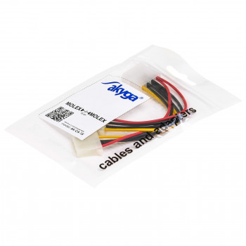 Akyga AK-CA-15 Molex (M) uz 2x Molex (F) barošanas sadalītāja kabelis, 15 cm