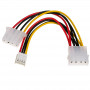 Akyga AK-CA-14 Molex (M) uz Molex (F) + Mini Molex (F) barošanas sadalītāja kabelis, 15 cm
