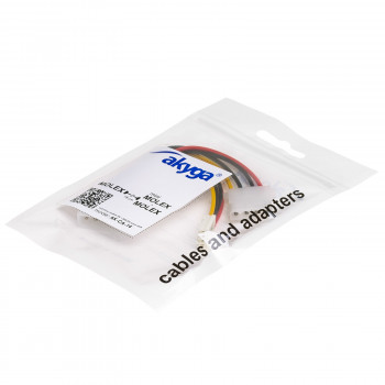 Akyga AK-CA-14 Molex (M) uz Molex (F) + Mini Molex (F) barošanas sadalītāja kabelis, 15 cm