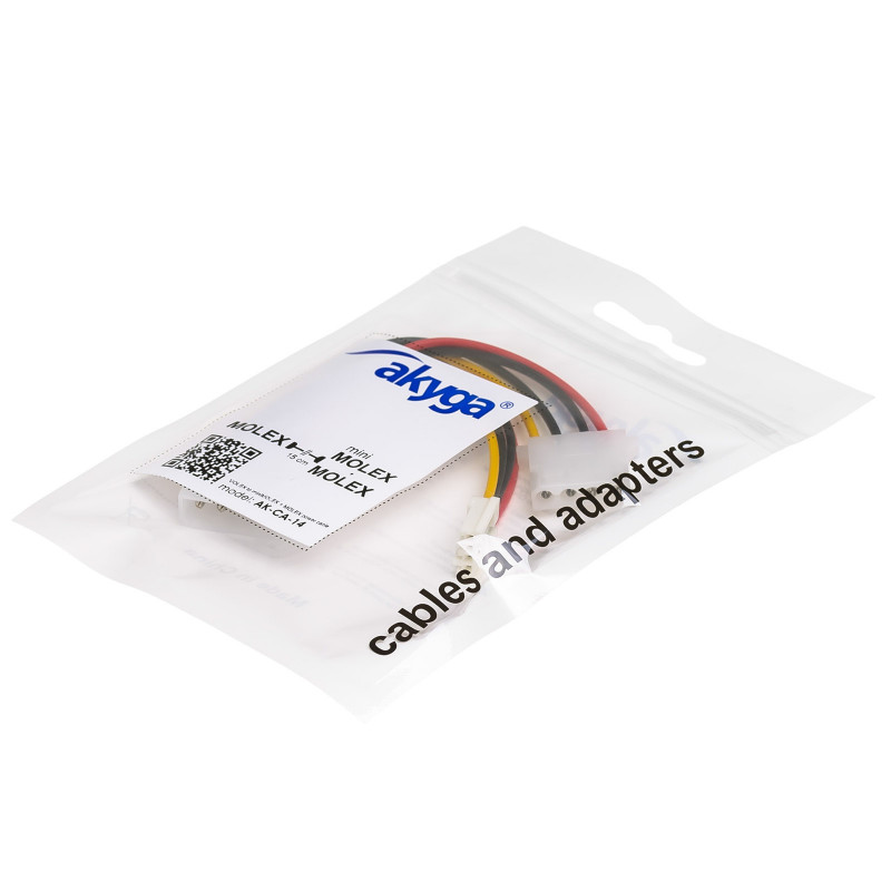 Akyga AK-CA-14 Molex (M) uz Molex (F) + Mini Molex (F) barošanas sadalītāja kabelis, 15 cm