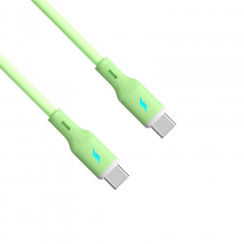 Akyga AK-USB-69 USB kabelis USB-C (m) / USB-C (m), USB 2.0, 60W, 1 m, zaļš, silikona